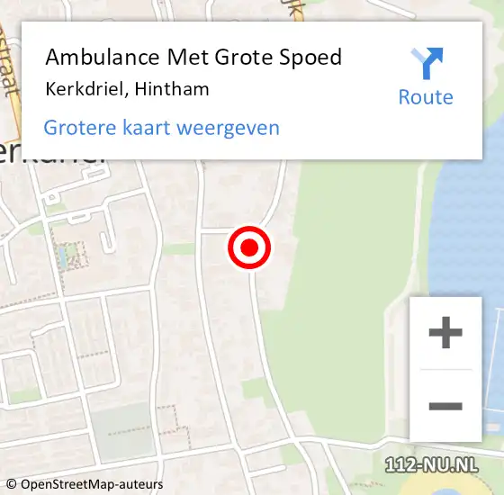 Locatie op kaart van de 112 melding: Ambulance Met Grote Spoed Naar Kerkdriel, Hintham op 24 december 2020 11:45
