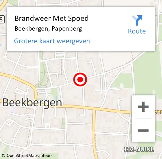 Locatie op kaart van de 112 melding: Brandweer Met Spoed Naar Beekbergen, Papenberg op 24 december 2020 11:58