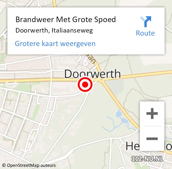 Locatie op kaart van de 112 melding: Brandweer Met Grote Spoed Naar Doorwerth, Italiaanseweg op 24 december 2020 12:20