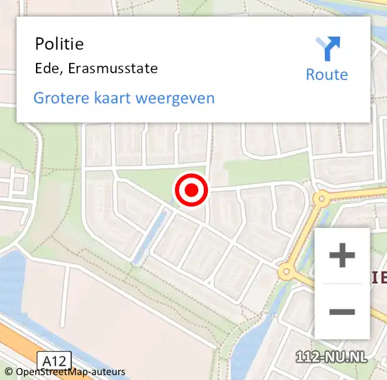 Locatie op kaart van de 112 melding: Politie Ede, Erasmusstate op 24 december 2020 13:25