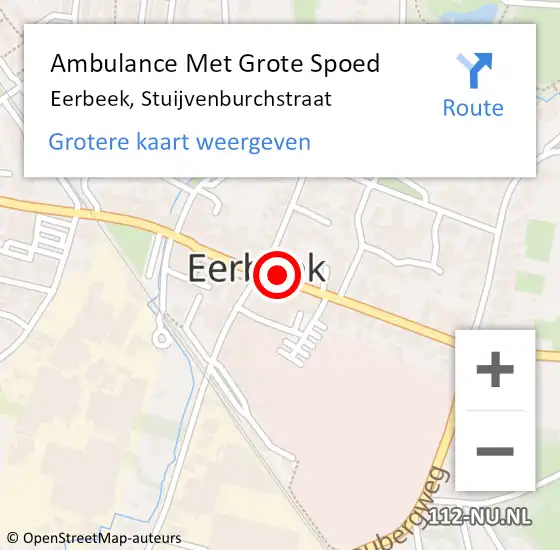 Locatie op kaart van de 112 melding: Ambulance Met Grote Spoed Naar Eerbeek, Stuijvenburchstraat op 24 december 2020 15:03