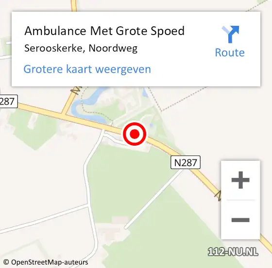 Locatie op kaart van de 112 melding: Ambulance Met Grote Spoed Naar Serooskerke, Noordweg op 24 december 2020 15:41