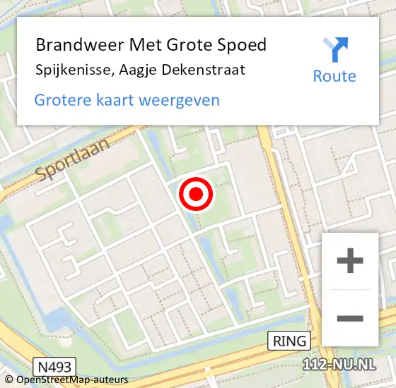 Locatie op kaart van de 112 melding: Brandweer Met Grote Spoed Naar Spijkenisse, Aagje Dekenstraat op 24 december 2020 16:05