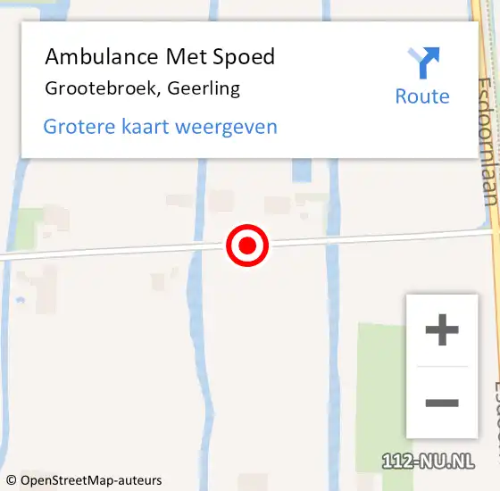 Locatie op kaart van de 112 melding: Ambulance Met Spoed Naar Grootebroek, Geerling op 24 december 2020 18:38