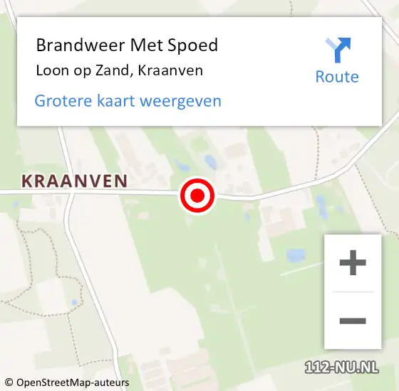 Locatie op kaart van de 112 melding: Brandweer Met Spoed Naar Loon op Zand, Kraanven op 24 december 2020 19:20
