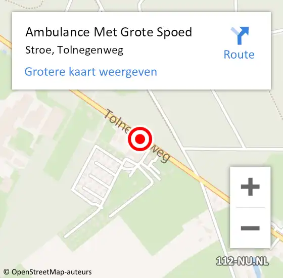 Locatie op kaart van de 112 melding: Ambulance Met Grote Spoed Naar Stroe, Tolnegenweg op 24 december 2020 19:38