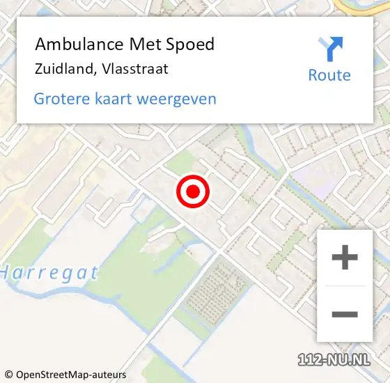 Locatie op kaart van de 112 melding: Ambulance Met Spoed Naar Zuidland, Vlasstraat op 24 december 2020 20:23