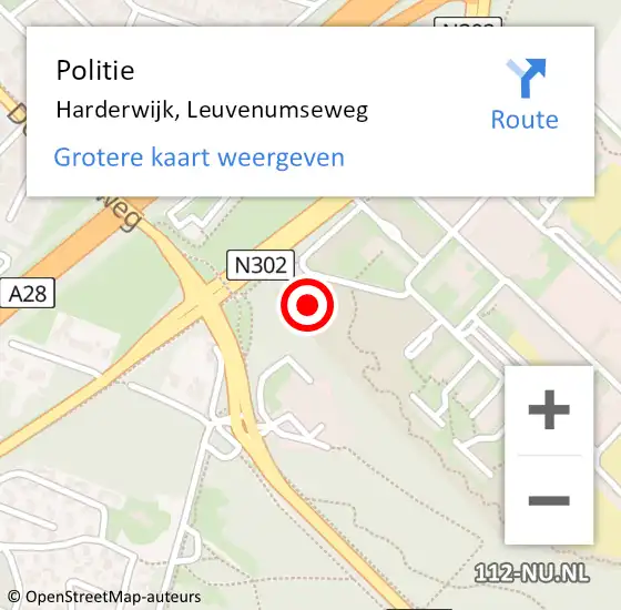 Locatie op kaart van de 112 melding: Politie Ermelo, Leuvenumseweg op 24 december 2020 21:58