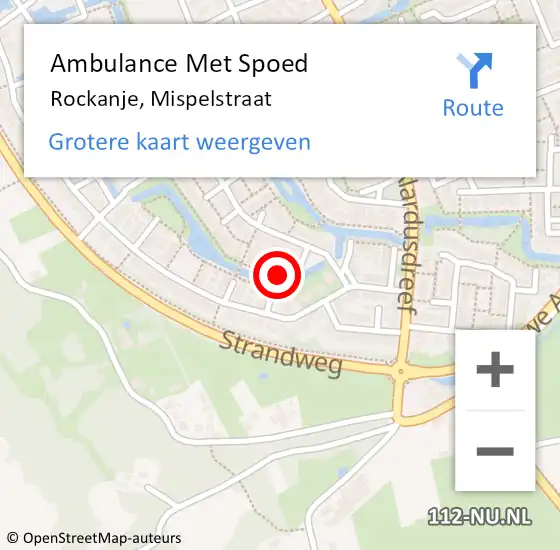 Locatie op kaart van de 112 melding: Ambulance Met Spoed Naar Rockanje, Mispelstraat op 25 december 2020 01:55