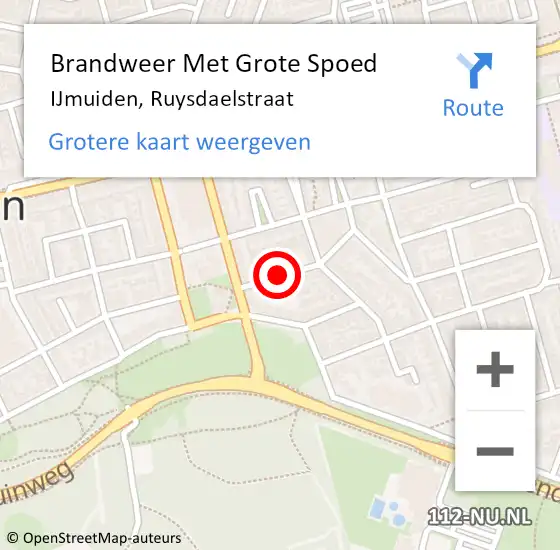 Locatie op kaart van de 112 melding: Brandweer Met Grote Spoed Naar IJmuiden, Ruysdaelstraat op 25 december 2020 06:51