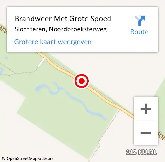 Locatie op kaart van de 112 melding: Brandweer Met Grote Spoed Naar Slochteren, Noordbroeksterweg op 25 december 2020 08:25