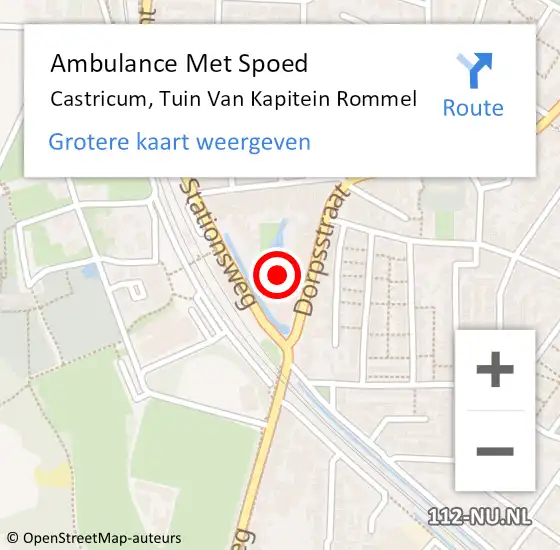 Locatie op kaart van de 112 melding: Ambulance Met Spoed Naar Castricum, Tuin Van Kapitein Rommel op 25 december 2020 08:56