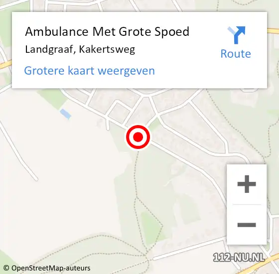 Locatie op kaart van de 112 melding: Ambulance Met Grote Spoed Naar Landgraaf, Kakertsweg op 25 december 2020 09:48