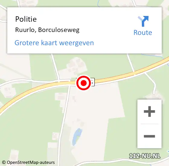 Locatie op kaart van de 112 melding: Politie Ruurlo, Borculoseweg op 25 december 2020 11:10