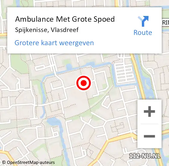 Locatie op kaart van de 112 melding: Ambulance Met Grote Spoed Naar Spijkenisse, Vlasdreef op 25 december 2020 11:57