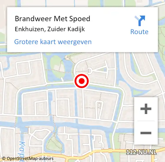 Locatie op kaart van de 112 melding: Brandweer Met Spoed Naar Enkhuizen, Zuider Kadijk op 25 december 2020 16:42