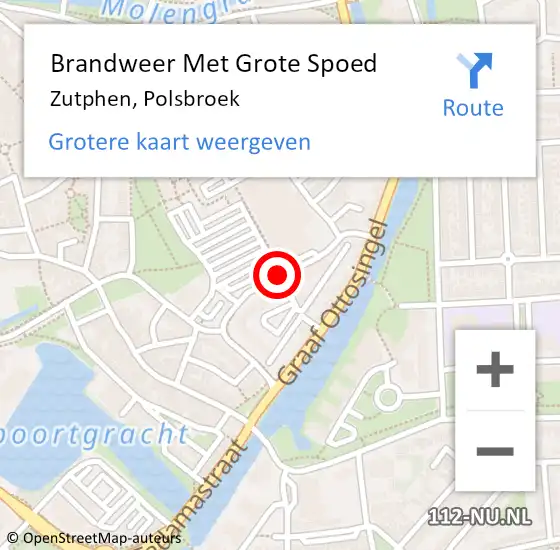 Locatie op kaart van de 112 melding: Brandweer Met Grote Spoed Naar Zutphen, Polsbroek op 25 december 2020 18:39