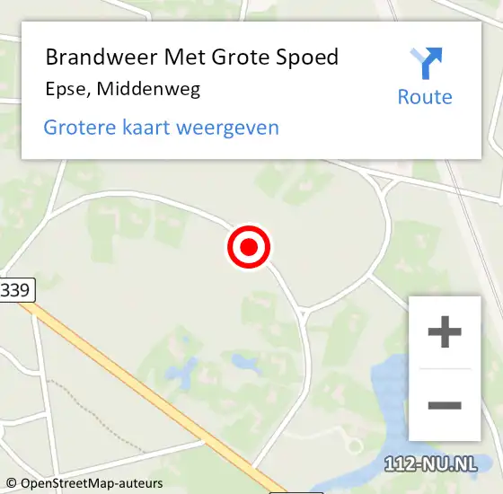 Locatie op kaart van de 112 melding: Brandweer Met Grote Spoed Naar Epse, Middenweg op 25 december 2020 19:07