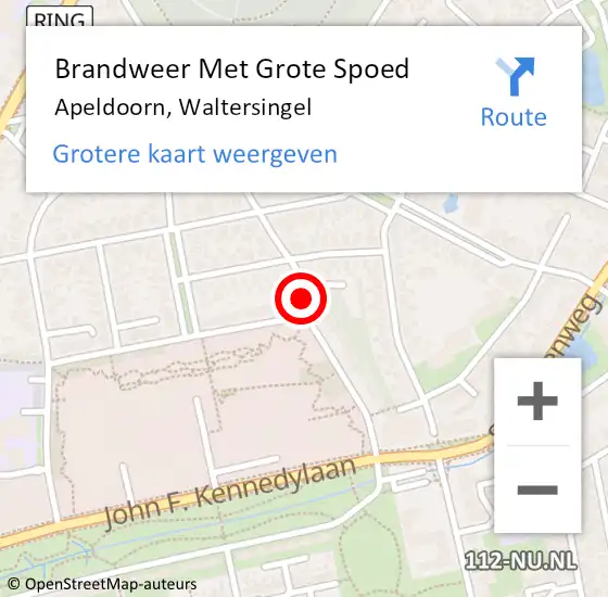 Locatie op kaart van de 112 melding: Brandweer Met Grote Spoed Naar Apeldoorn, Waltersingel op 25 december 2020 19:08