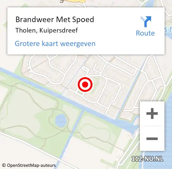 Locatie op kaart van de 112 melding: Brandweer Met Spoed Naar Tholen, Kuipersdreef op 25 december 2020 19:22