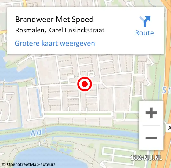 Locatie op kaart van de 112 melding: Brandweer Met Spoed Naar Rosmalen, Karel Ensinckstraat op 25 december 2020 20:05