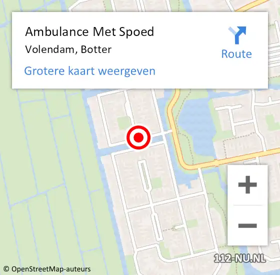 Locatie op kaart van de 112 melding: Ambulance Met Spoed Naar Volendam, Botter op 25 december 2020 21:06