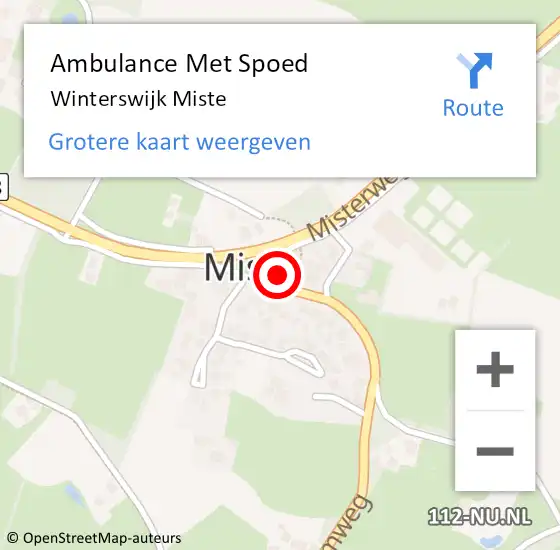 Locatie op kaart van de 112 melding: Ambulance Met Spoed Naar Winterswijk Miste op 26 december 2020 07:19