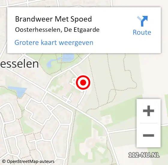 Locatie op kaart van de 112 melding: Brandweer Met Spoed Naar Oosterhesselen, De Etgaarde op 26 december 2020 11:46