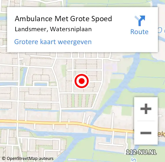 Locatie op kaart van de 112 melding: Ambulance Met Grote Spoed Naar Landsmeer, Watersniplaan op 26 december 2020 15:30