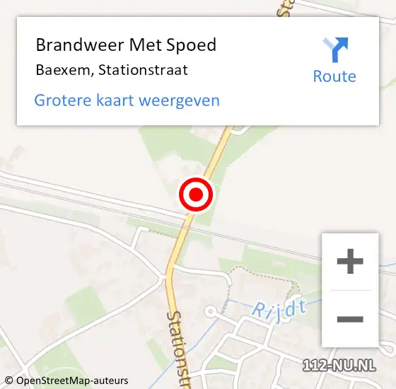 Locatie op kaart van de 112 melding: Brandweer Met Spoed Naar Baexem, Stationstraat op 26 december 2020 17:23