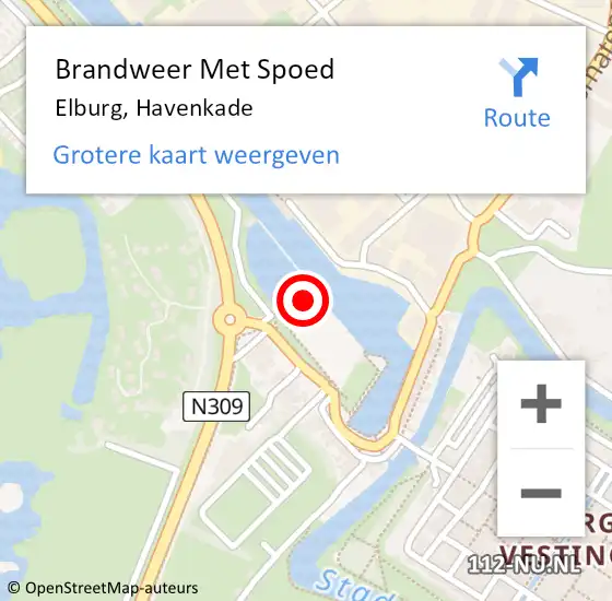 Locatie op kaart van de 112 melding: Brandweer Met Spoed Naar Elburg, Havenkade op 26 december 2020 22:59