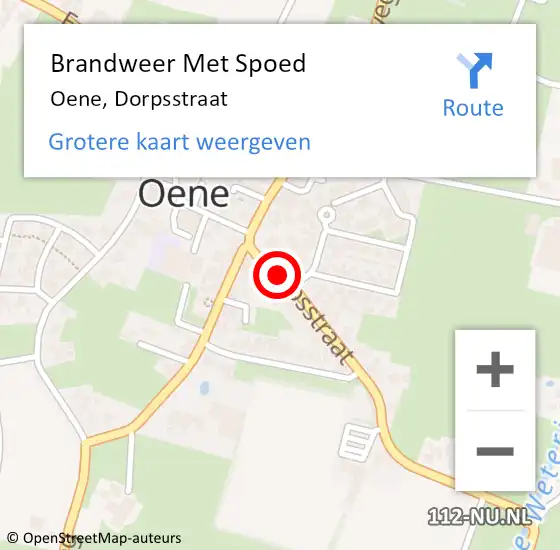 Locatie op kaart van de 112 melding: Brandweer Met Spoed Naar Oene, Dorpsstraat op 27 december 2020 00:57