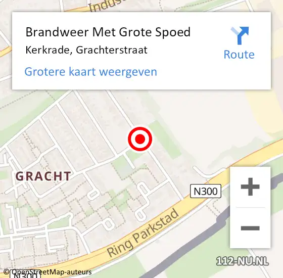 Locatie op kaart van de 112 melding: Brandweer Met Grote Spoed Naar Kerkrade, Grachterstraat op 27 december 2020 01:35