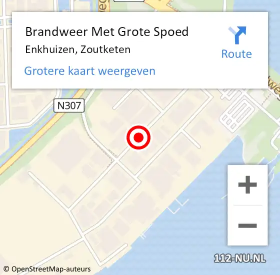 Locatie op kaart van de 112 melding: Brandweer Met Grote Spoed Naar Enkhuizen, Zoutketen op 27 december 2020 01:58