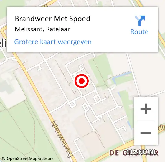 Locatie op kaart van de 112 melding: Brandweer Met Spoed Naar Melissant, Ratelaar op 27 december 2020 03:16