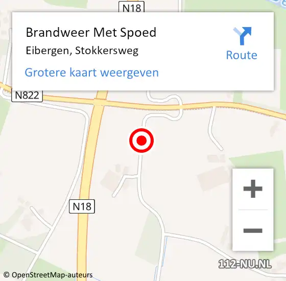 Locatie op kaart van de 112 melding: Brandweer Met Spoed Naar Eibergen, Stokkersweg op 27 december 2020 04:36