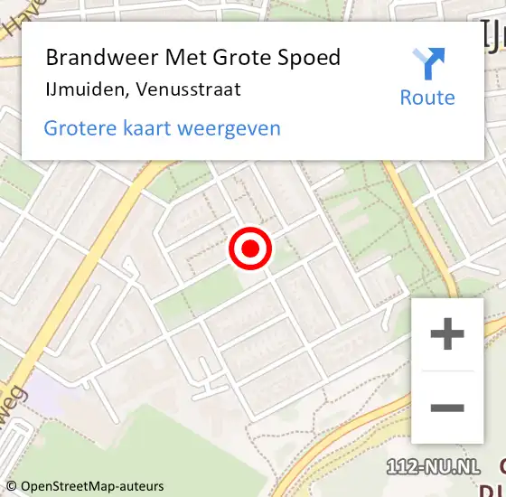 Locatie op kaart van de 112 melding: Brandweer Met Grote Spoed Naar IJmuiden, Venusstraat op 27 december 2020 05:32