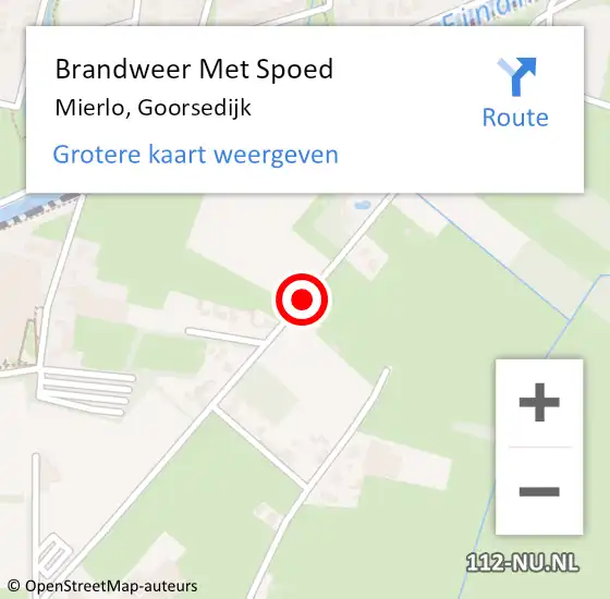 Locatie op kaart van de 112 melding: Brandweer Met Spoed Naar Mierlo, Goorsedijk op 27 december 2020 06:20