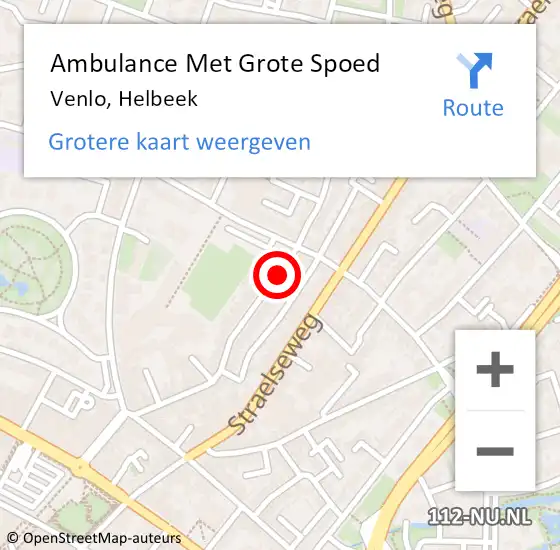 Locatie op kaart van de 112 melding: Ambulance Met Grote Spoed Naar Venlo, Helbeek op 27 december 2020 07:06