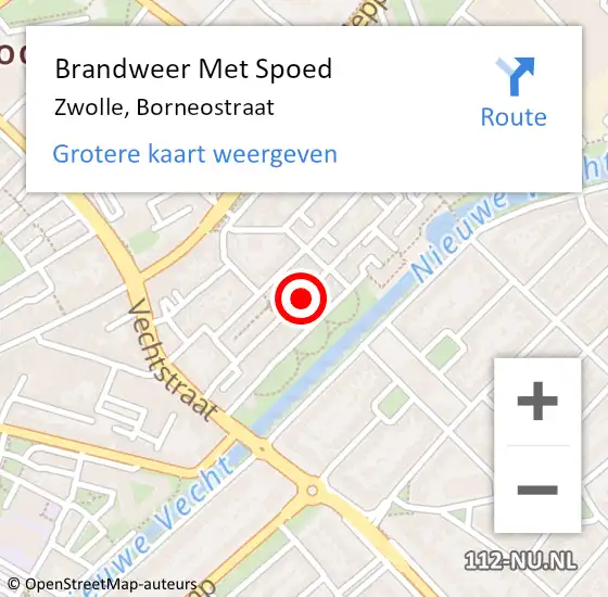 Locatie op kaart van de 112 melding: Brandweer Met Spoed Naar Zwolle, Borneostraat op 27 december 2020 07:40