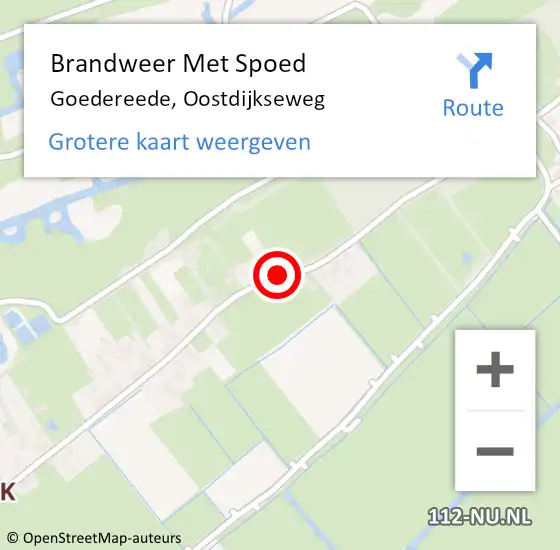 Locatie op kaart van de 112 melding: Brandweer Met Spoed Naar Goedereede, Oostdijkseweg op 27 december 2020 08:13