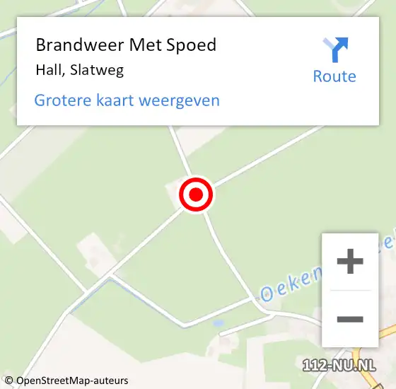 Locatie op kaart van de 112 melding: Brandweer Met Spoed Naar Hall, Slatweg op 27 december 2020 08:31