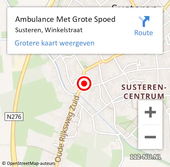Locatie op kaart van de 112 melding: Ambulance Met Grote Spoed Naar Susteren, Winkelstraat op 28 mei 2014 16:56