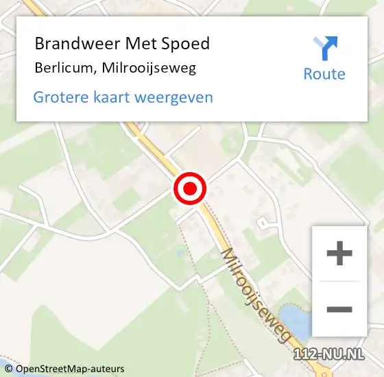 Locatie op kaart van de 112 melding: Brandweer Met Spoed Naar Berlicum, Milrooijseweg op 27 december 2020 10:11