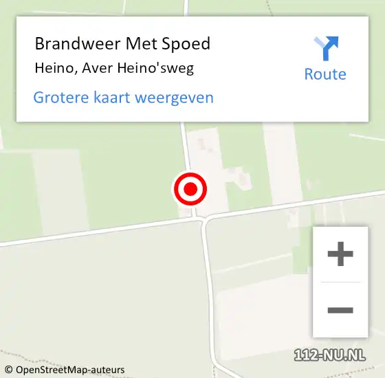 Locatie op kaart van de 112 melding: Brandweer Met Spoed Naar Heino, Aver Heino'sweg op 27 december 2020 10:20