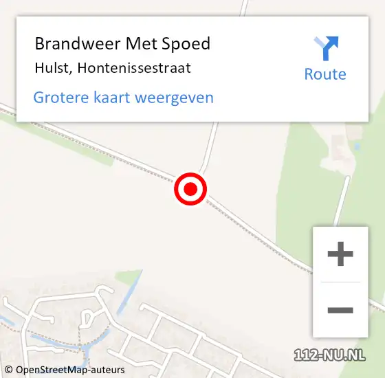 Locatie op kaart van de 112 melding: Brandweer Met Spoed Naar Hulst, Hontenissestraat op 27 december 2020 10:34