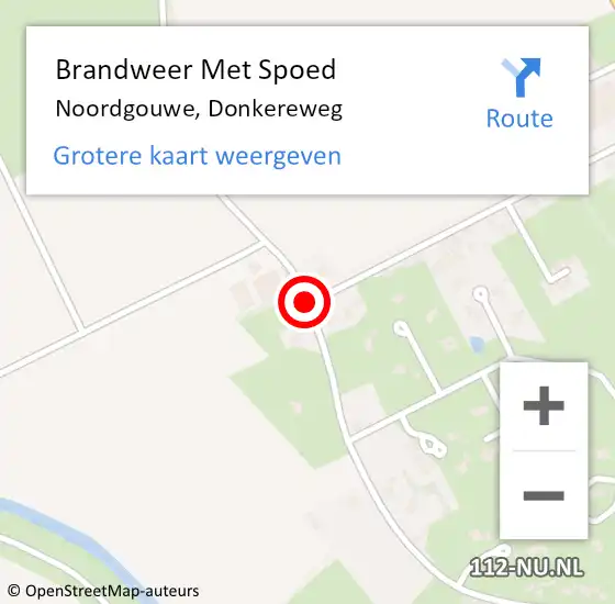 Locatie op kaart van de 112 melding: Brandweer Met Spoed Naar Noordgouwe, Donkereweg op 27 december 2020 10:44