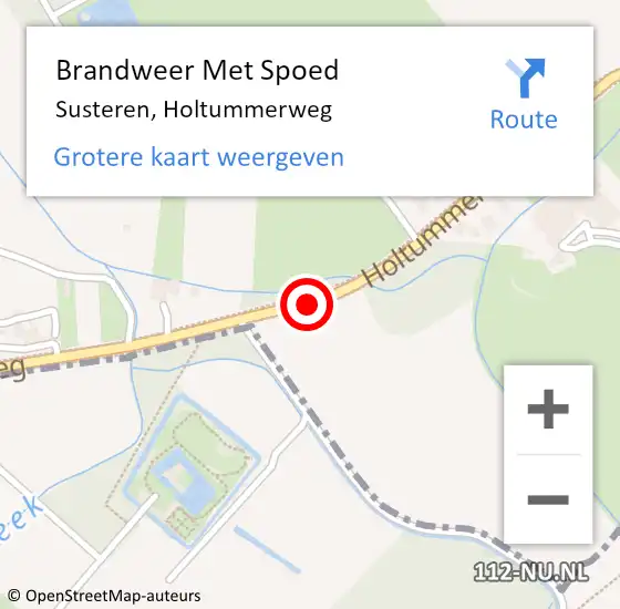 Locatie op kaart van de 112 melding: Brandweer Met Spoed Naar Susteren, Holtummerweg op 27 december 2020 10:45