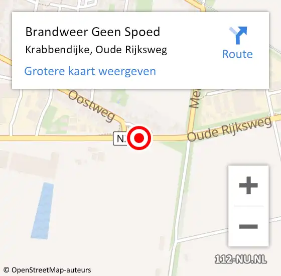 Locatie op kaart van de 112 melding: Brandweer Geen Spoed Naar Krabbendijke, Oude Rijksweg op 27 december 2020 10:49