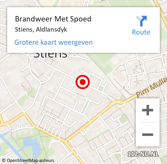 Locatie op kaart van de 112 melding: Brandweer Met Spoed Naar Stiens, Aldlansdyk op 27 december 2020 11:03